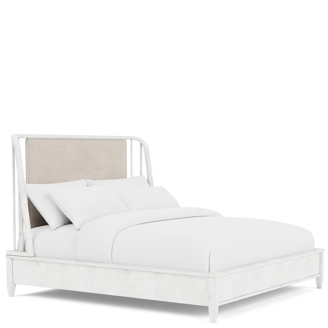 Riverside Furniture Maddox - Queen Upholstered Spindle Bed - White