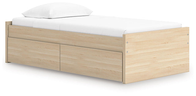 Ashley Onita - Natural - Twin Platform Bed With 1 Side Storage