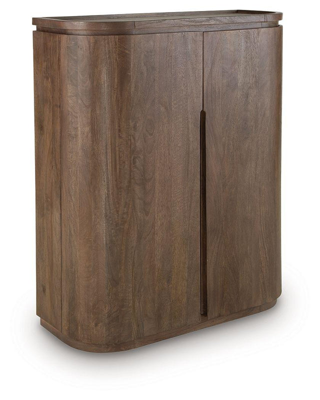 Ashley Landermont Bar Cabinet - Medium Brown
