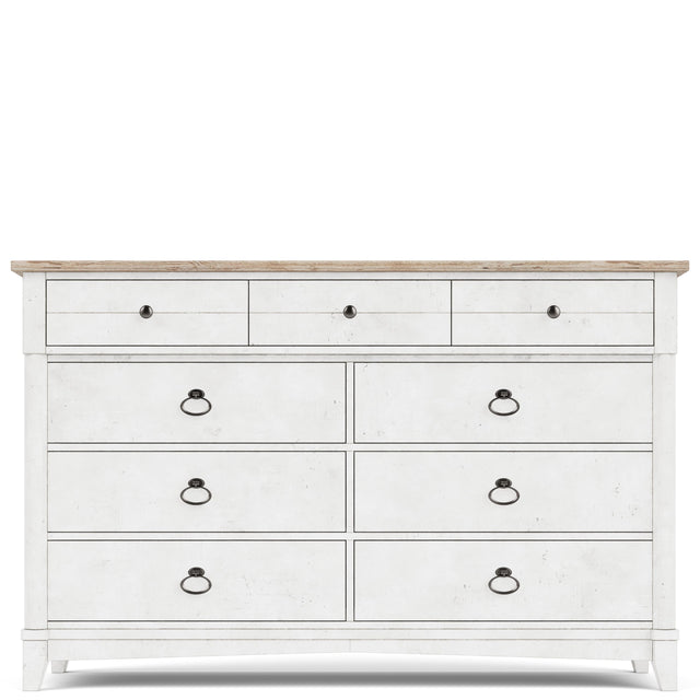 Riverside Furniture Maddox - Nine Drawer Dresser - White