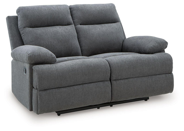 Ashley Side-Swipe Reclining Loveseat - Charcoal