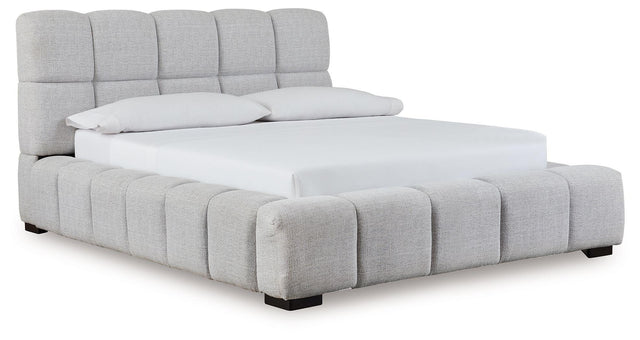 Ashley Grendusk - Light Gray - Queen Upholstered Bed