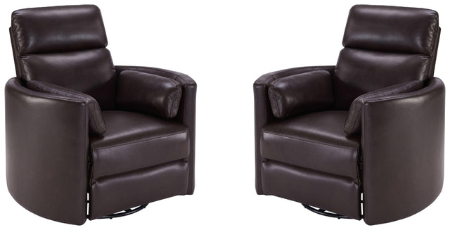 Parker House Radius - Powered By Freemotion Cordless Power Swivel Glider Recliner (Set of 2) - Florence Brown
