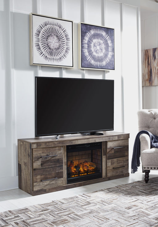 Ashley Derekson - Multi Gray - TV Stand With Electric Fireplace