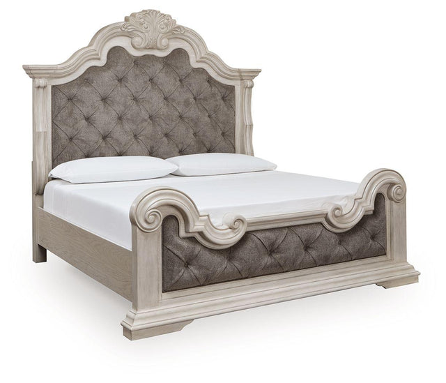 Ashley Bruchandi - Antique White - California King Upholstered Panel Bed