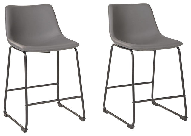 Ashley Centiar Upholstered Barstool (2/CN) - Gray