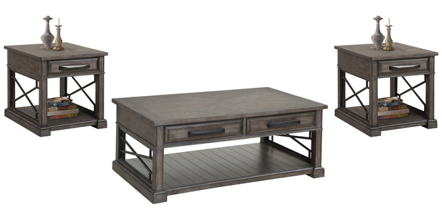 Parker House Sundance - Cocktail Table With 2 End Tables - Smokey Gray