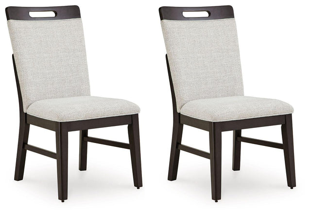 Ashley Neymorton Dining UPH Side Chair (2/CN) - Light Gray/Brown