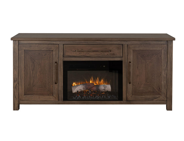 International Furniture Direct Novus Lodge - 70" Electric Fireplace - Dark Brown
