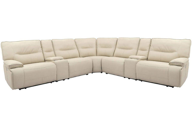 Parker House Spartacus - 7 Piece Modular Power Reclining Sectional With Power Adjustable Headrests - Oyster