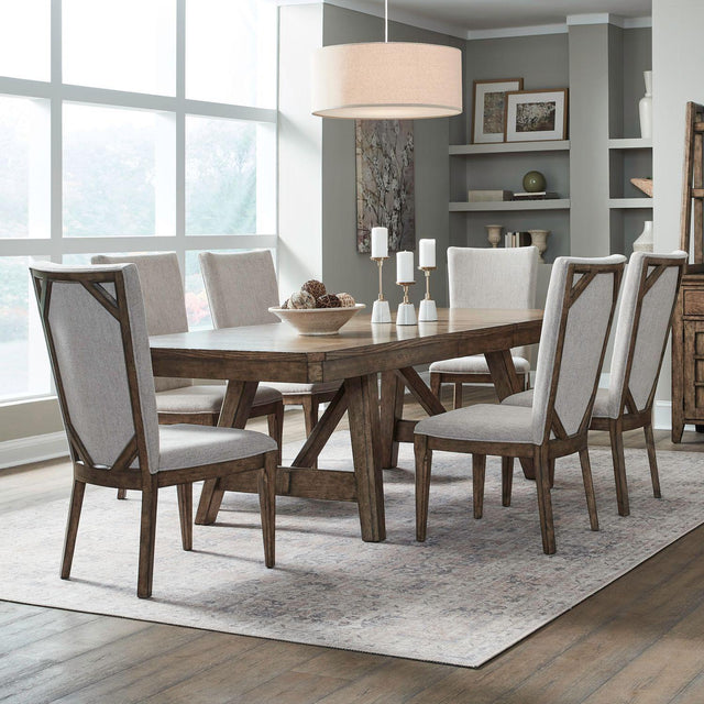 Liberty Furniture Carolina Park - 7 Piece Trestle Table Set - Brown