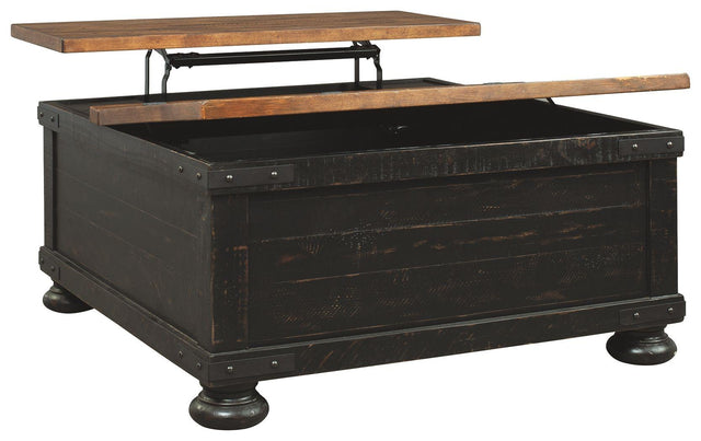 Ashley Valebeck Lift Top Cocktail Table - Black/Brown