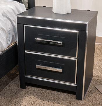 Ashley Zuraleus Two Drawer Night Stand - Black