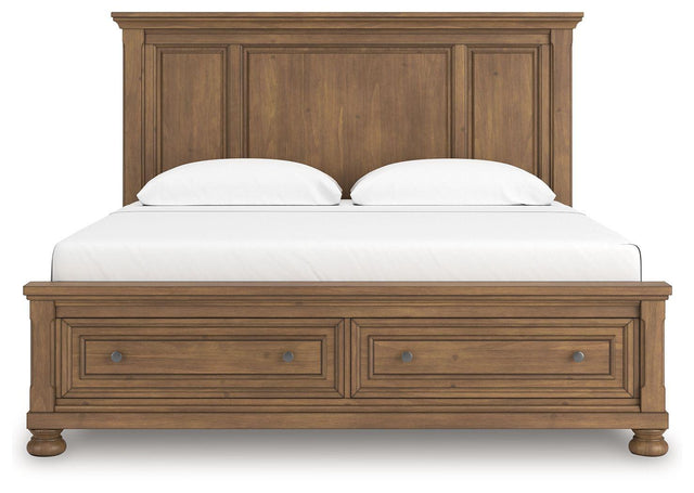 Ashley Feddinger - Medium Brown - King Panel Storage Bed