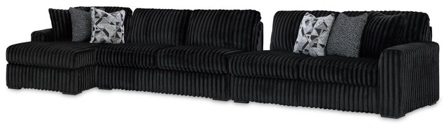 Ashley Midnight-Madness - Onyx - 3-Piece Sectional With Laf Corner Chaise