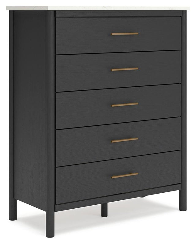 Ashley Cadmori Five Drawer Wide Chest - Black/White