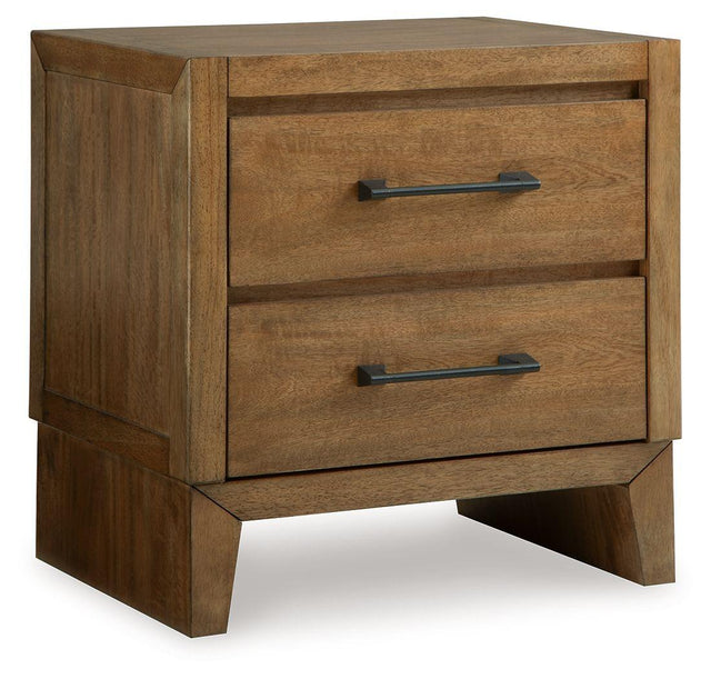 Ashley Sherbana Two Drawer Night Stand - Light Brown
