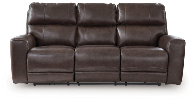 Ashley Crossplex PWR REC Sofa with ADJ Headrest - Smoke