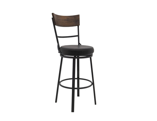 International Furniture Direct Century - 30" Upholstered Barstool - Licorice