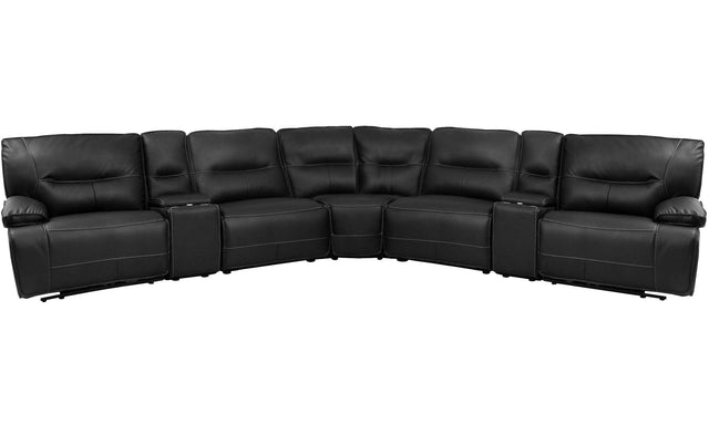 Parker House Spartacus - 7 Piece Modular Power Reclining Sectional With Power Adjustable Headrests - Black