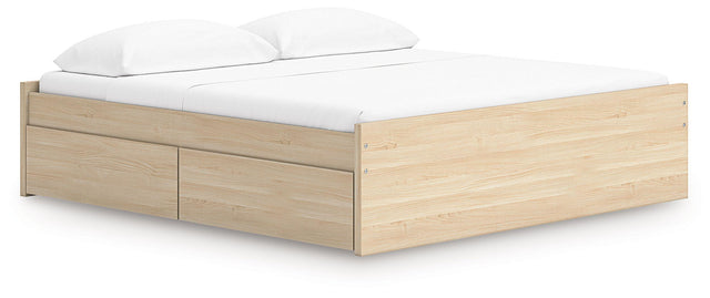 Ashley Onita - Natural - King Platform Bed With 2 Side Storage