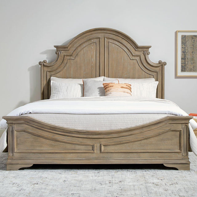 Liberty Furniture Magnolia Manor - King California Panel Bed - Weathered Bisque