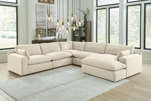 Ashley Elyza - Linen - Right Arm Facing Corner Chaise 5 Pc Sectional