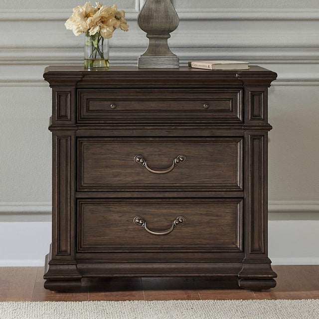 Liberty Furniture Provence Park - Nightstand With Charging Station - Brown