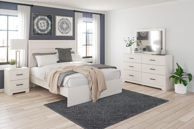 Ashley Stelsie - White - 6 Pc. - Dresser, Mirror, King Panel Bed, 2 Nightstands