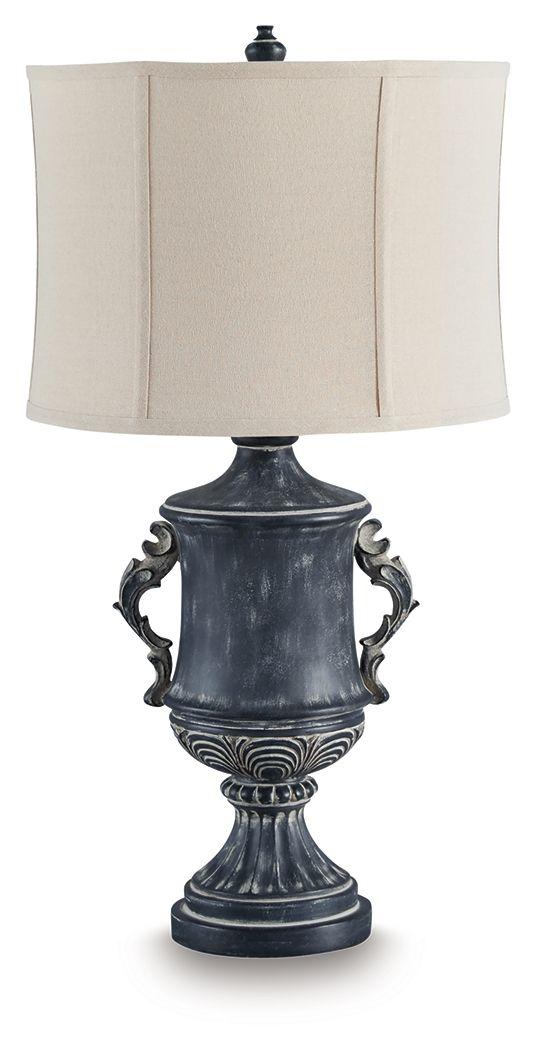 Ashley Morvanford Poly Table Lamp (1/CN) - Antique Black