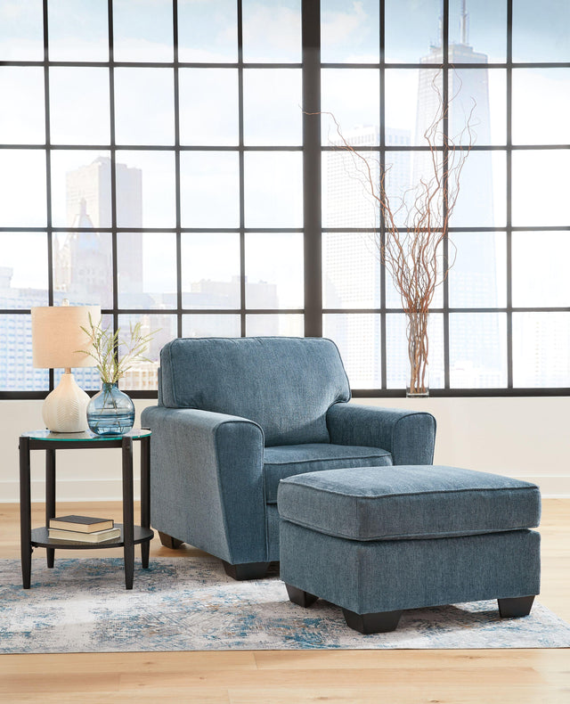 Ashley Cashton - Blue - 2 Pc. - Chair, Ottoman