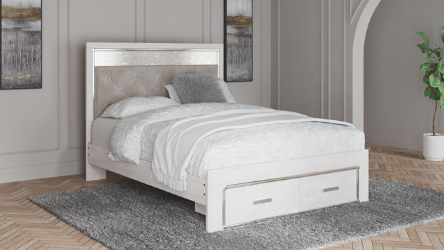 Ashley Altyra - White - Queen Panel Bed with Footboard Storage