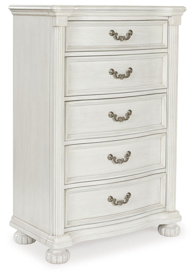 Ashley Montelaine Five Drawer Chest - Antique White