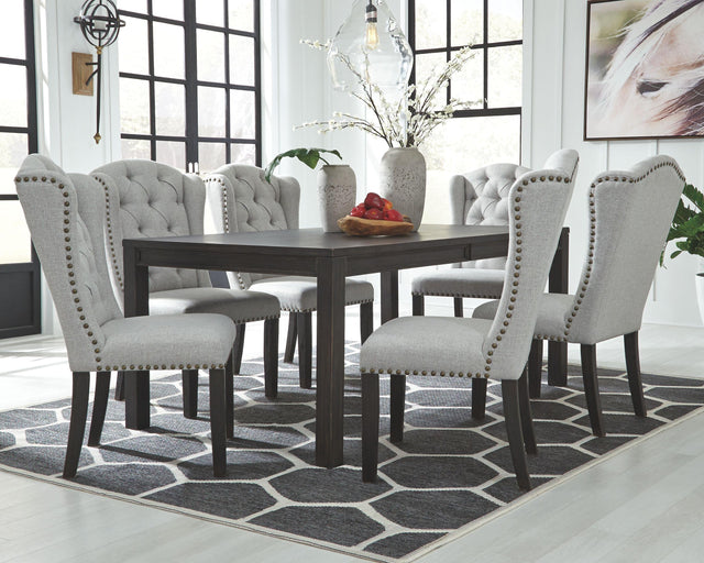 Ashley Jeanette - Dark Brown - 7 Pc. - Dining Room Table, 6 Side Chairs