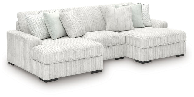 Ashley Stupendous - Alloy - 3-Piece Sectional With Double Chaise
