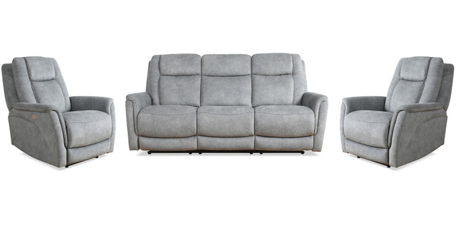 Parker House Linus - Power Reclining Sofa And 2 Recliners - Hudson Gray