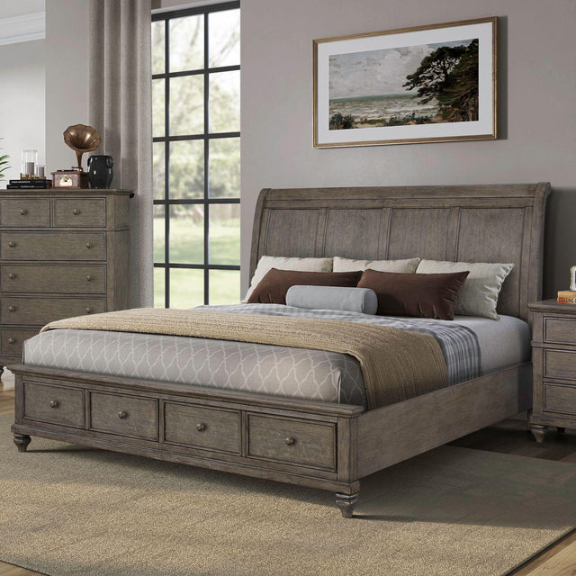 Liberty Furniture Twin Lakes - King Storage Bed - Gray