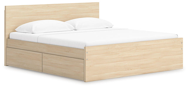Ashley Onita - Natural - King Panel Platform Bed With Storage