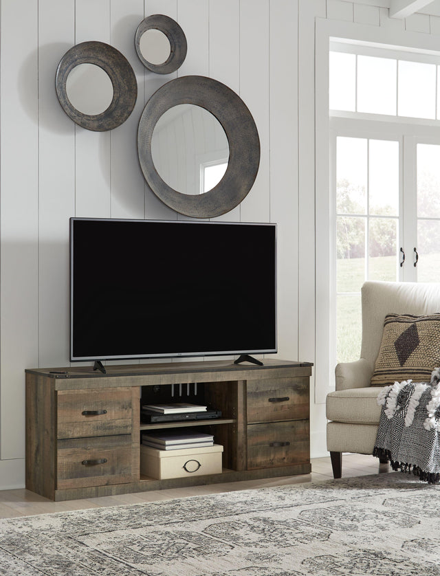 Ashley Trinell LG TV Stand w/Fireplace Option - Brown