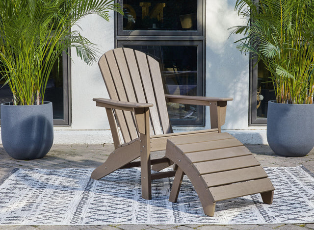 Ashley Sundown Treasure - 2 Pc. - Adirondack Chair And Ottoman - Driftwood