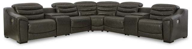 Ashley Center Line - Dark Gray - 7-Piece Power Reclining Sectional