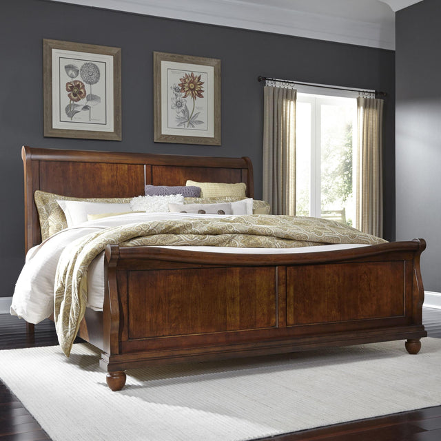 Liberty Furniture Rustic Traditions - California King Sleigh Bed - Dark Brown