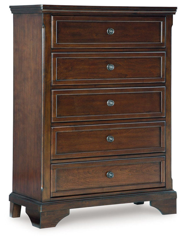 Ashley Trellington Five Drawer Chest - Brown