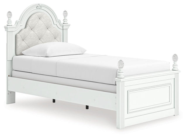 Ashley Kozlani - Twin Upholstered Panel Bed - White