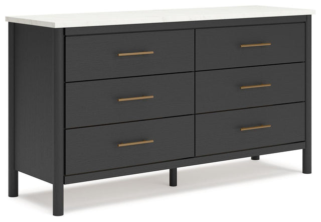Ashley Cadmori Six Drawer Dresser - Black/White
