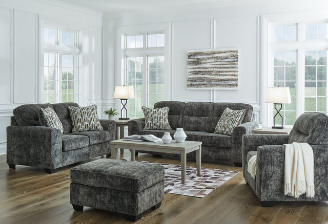 Ashley Lonoke - Gunmetal - 4 Pc. - Sofa, Loveseat, Chair And A Half, Ottoman