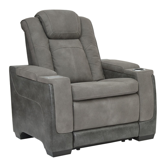 Ashley Next-Gen DuraPella PWR Recliner/ADJ Headrest - Slate