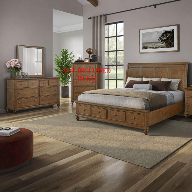 Liberty Furniture Twin Lakes - 3 Piece Bedroom Set (Queen Storage Bed, Dresser & Mirror) - Chestnut