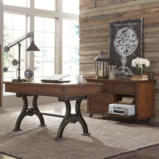 Liberty Furniture Arlington House - 2 Piece Complete Desk Set - Dark Brown