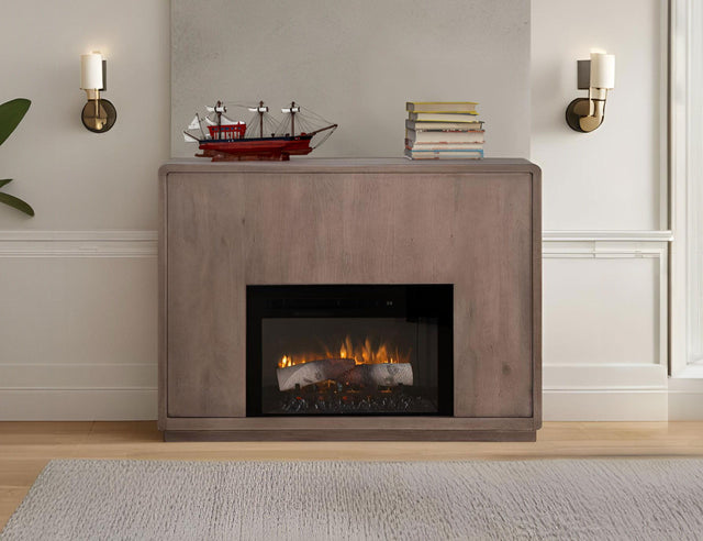 International Furniture Direct Mezquite - Mantel Fireplace - Light Brown